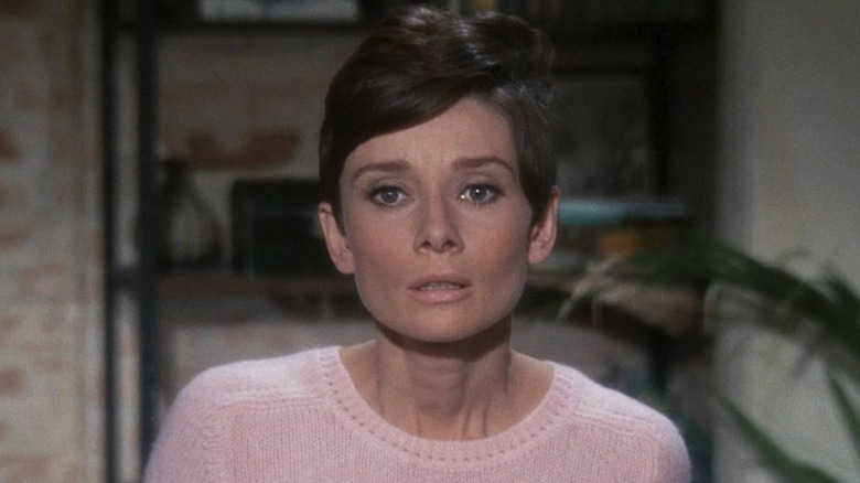 Audrey Hepburn looks at someone off camera as Susy Hendrix in Wait Until Dark
