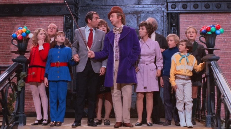 Willy Wonka (Gene Wilder) leading the contest winners in Willy Wonka & the Chocolate Factory