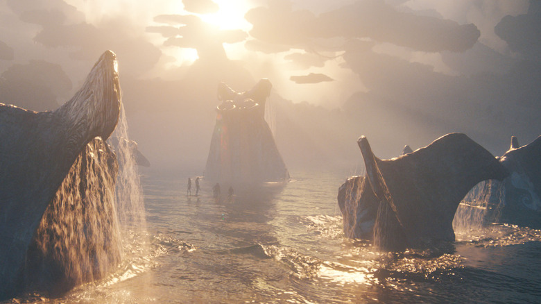 De Tulkun-raad spreekt met Jake Sully in Avatar: Fire and Ash