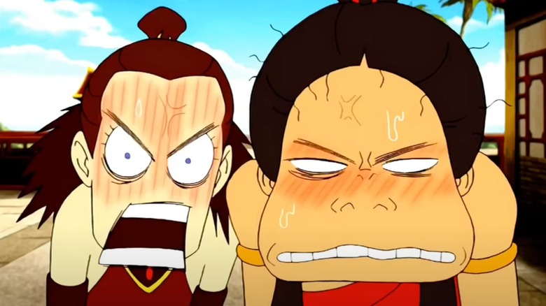 Avatar The Last Airbender Suki and Katara angry deformed faces