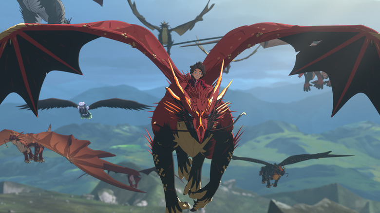 The Dragon Prince riding a dragon