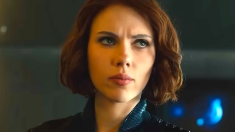 Black Widow looking stern