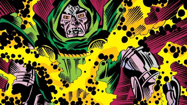 Doctor Doom is seen surrounded by cosmic energy on the cover of Fantastic Four #330