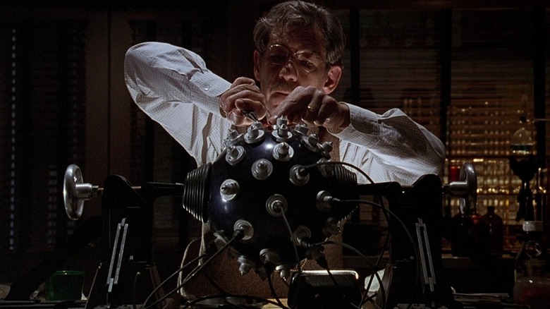 Dr. Reinhardt Lane adjusting a spherical device in The Shadow