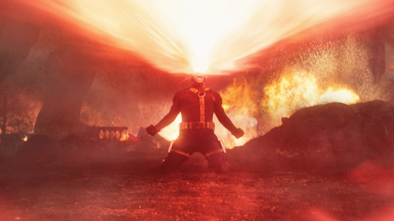 James Marsden as Cyclops blasting his laser eyes in Avengers: Doomsday