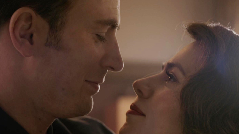 Chris Evans as Steve Rogers dancing with Hayley Atwell as Peggy Carter at the end of Avengers: Endgame