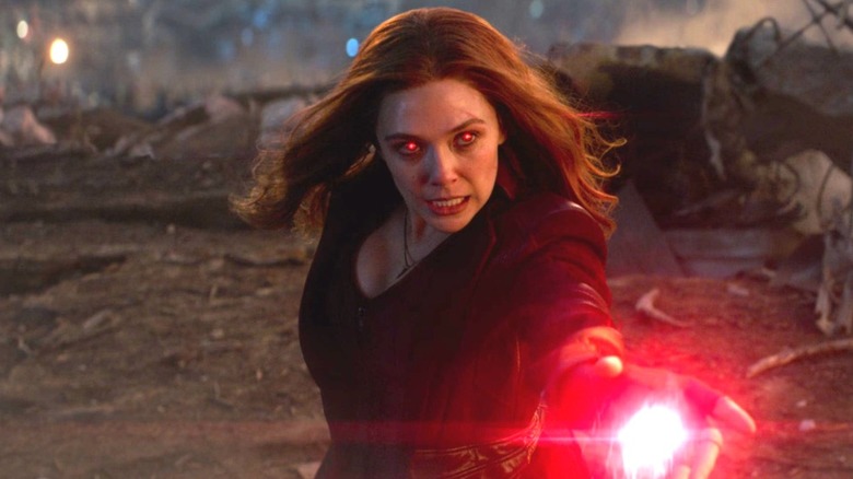 The Scarlet Witch attaching Thanos