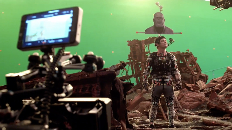 Josh Brolin on the set of Avengers: Infinity War, gag reel