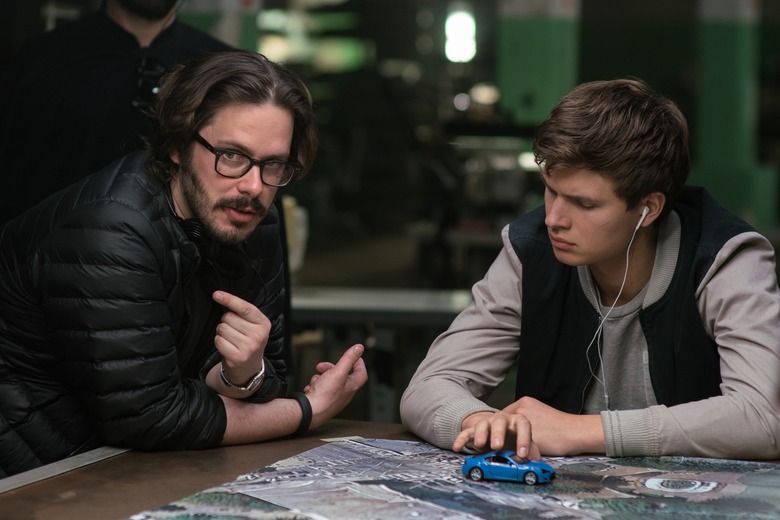 Baby Driver BTS - Edgar Wright and Ansel Elgort