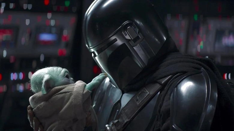 Grogu and Din Djarin in The Mandalorian