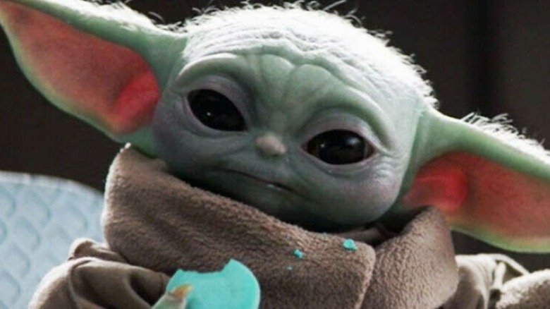 Baby Yoda blue cookie