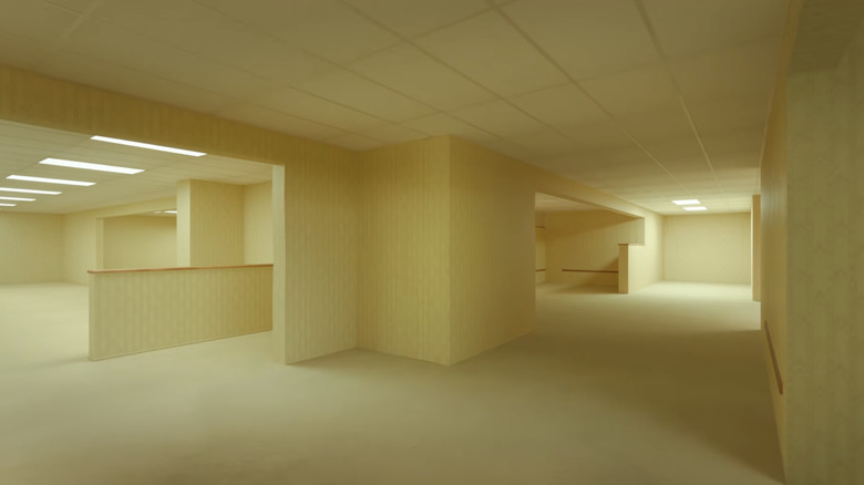 An empty yellow room in Backrooms