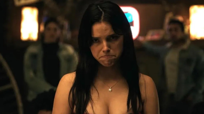 Nikki frowning in Obsession