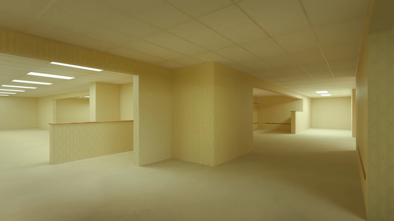 An empty yellow room in Backrooms