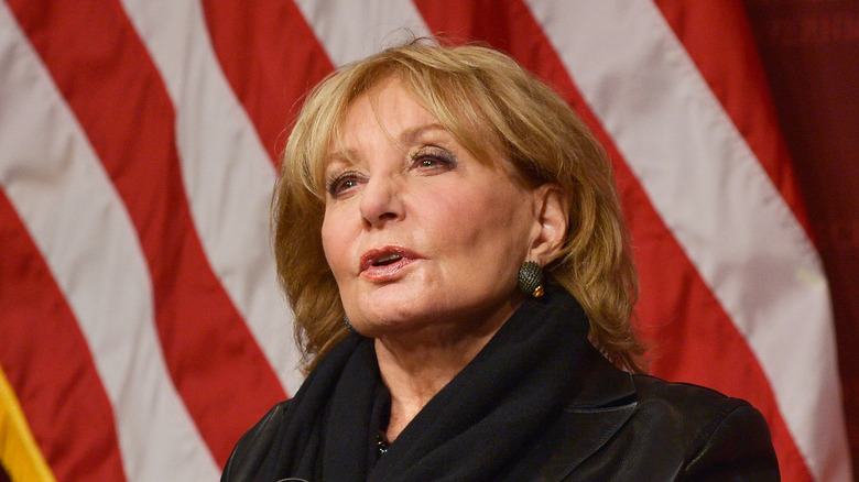 Barbara Walters speaking at an event