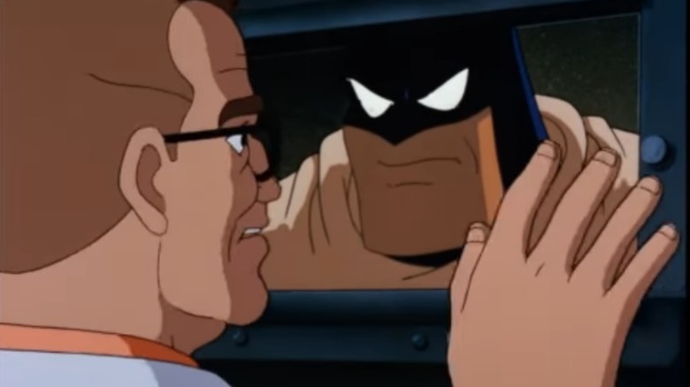 Batman: The Animated Series "Dreams in Darkness," Batman looking through the door