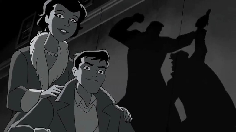 Justice League Unlimited - "For The Man Who Has Everything", Bruce Wayne imagining his dad beating up Joe Chill