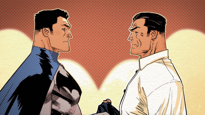 Batman and Bruce Wayne stand face to face in Batman (Volume 3) #149