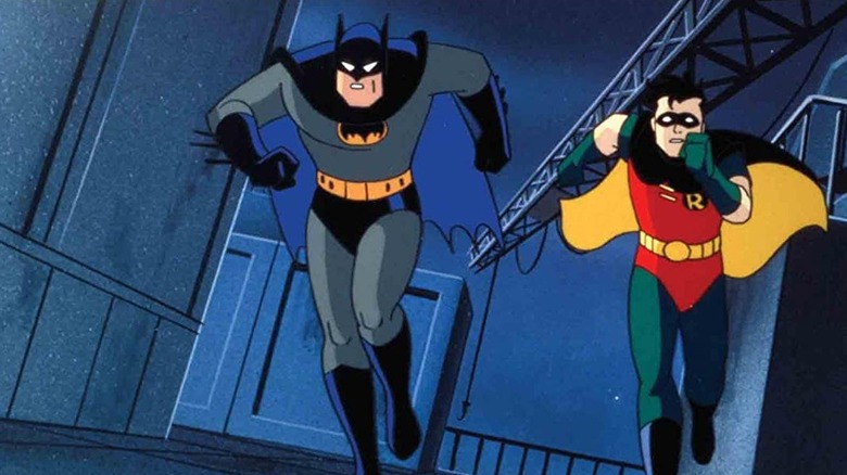 Batman The Animated Series Batman and Robin running toward screen