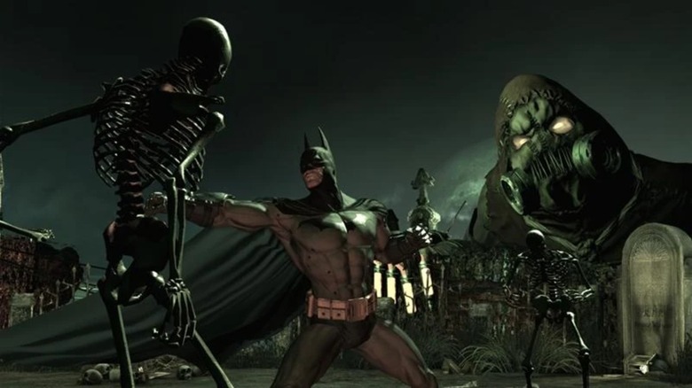 Batman outperforms the enemies during one of the hallucinations in the scarecrow in Batman: Arkham Asylum
