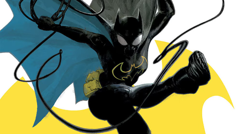 బ్యాట్‌గర్ల్‌లోని కేబుల్ నుండి ఊగుతున్న కాసాండ్రా కెయిన్