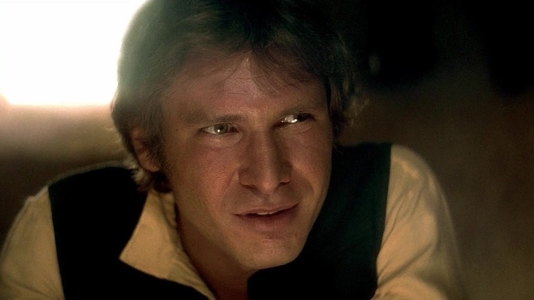 Harrison Ford as Han Solo looking amused in Star Wars: A New Hope