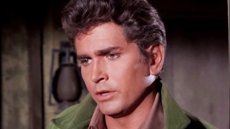 Michael Landon's Little Joe Cartwright is seen in closeup in Bonanza