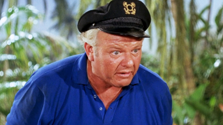 Alan Hale Jr's Captain Jonas Grumby is seen in closeup in Gilligan's Island