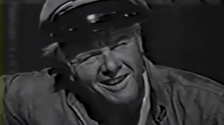 Alan Hale Jr's Captain Butcher is seen in closeup in Adventures in Paradise