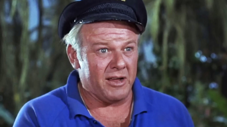 Alan Hale Jr's Captain Jonas Grumby is seen in closeup in Gilligan's Island