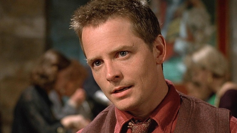 Michael J. Fox as Frank Bannister looking concerned in The Frighteners