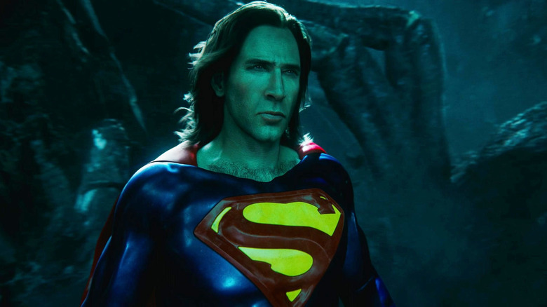 A parellel universe version of Superman, looking a lot like Nicolas Cage, in The Flash