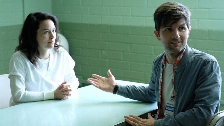 Max visiting his wife Claire in a prison in the TV series Ghosted.