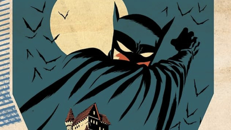 Batman: The Golden Age omnibuscover - Batman zweeft boven een spookkasteel