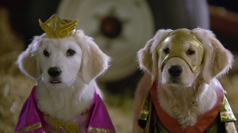 Rosebud and Budderball wearing superhero costumes in Super Buddies