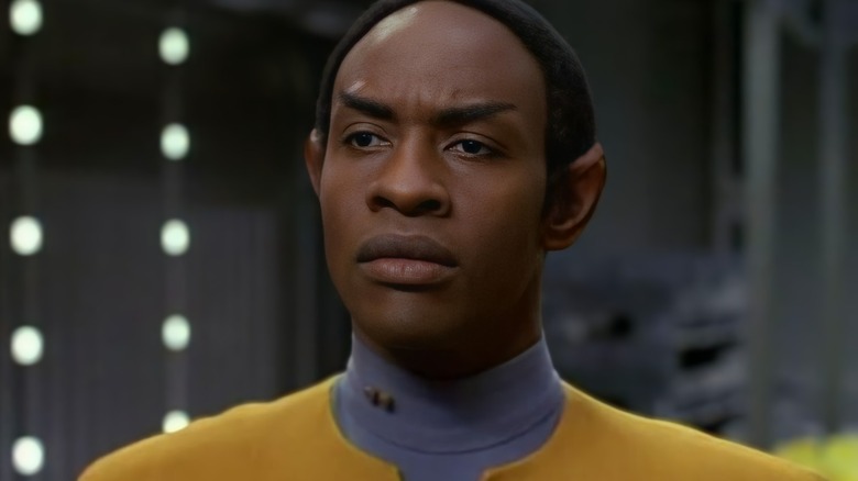 Tuvok on the bridge of the Voyager on Star Trek: Voyager