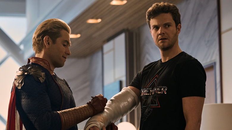 Homelander signs Hughie's cast on Prime Video's The Boys