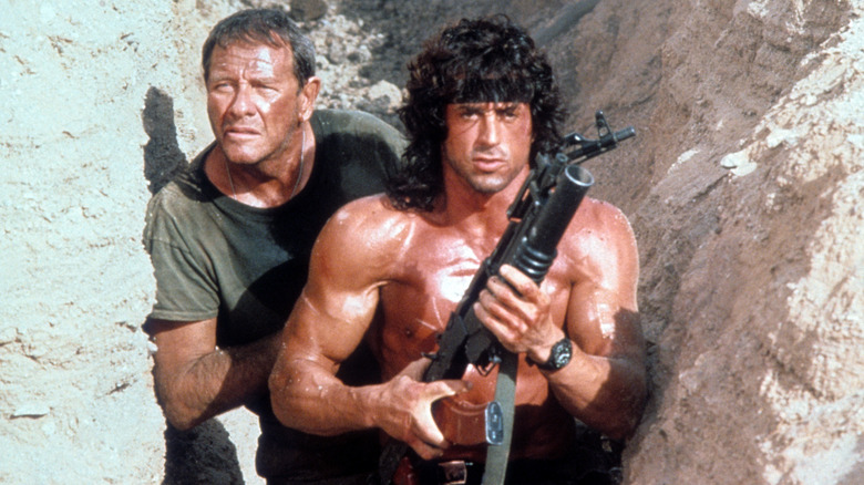 Sylvester Stallone Richard Crenna in desert Rambo III