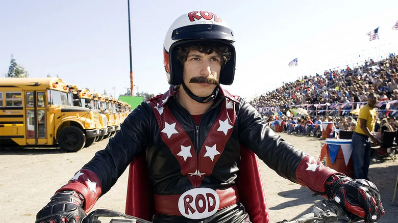 Rod Kimble (Andy Samberg) prepares to do an incredible stunt on his moped in Hot Rod (2007)