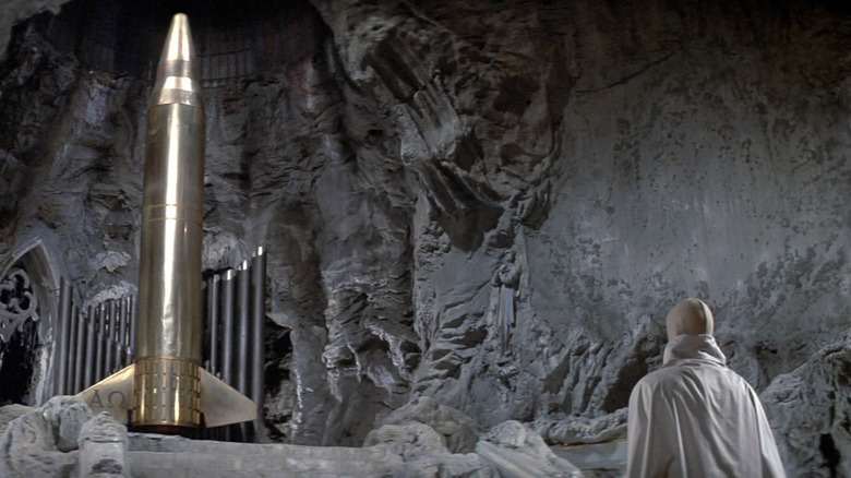 The bomb and a worshiper of it in Beneath the Planet of the Apes