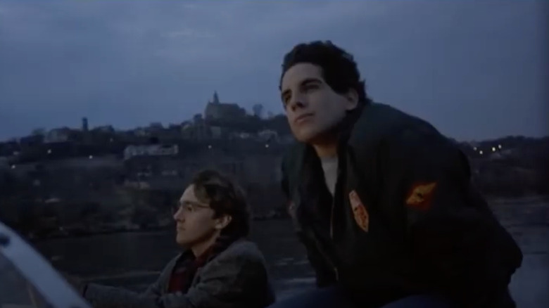 Ben Stiller as Tipton and Andrew McCarthy as Matt speed across the Ohio River in Fresh Horses
