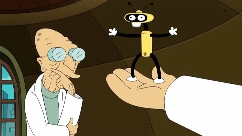 Futurama Professor Farnsworth Looks At Pocket Pal