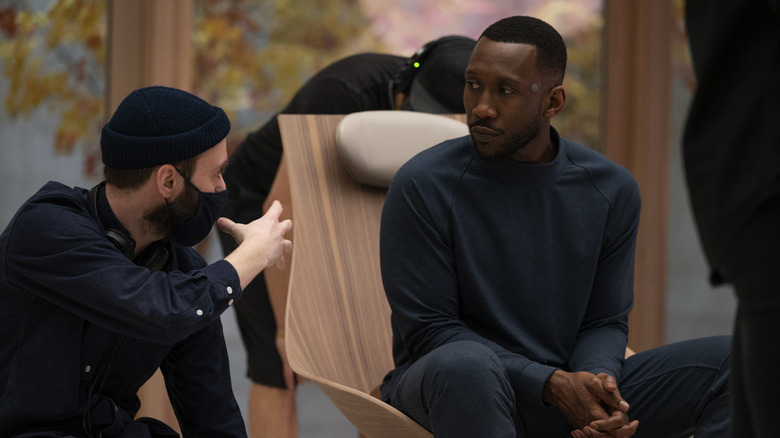 Benjamin Cleary and Mahershala Ali on the set of Swan Song
