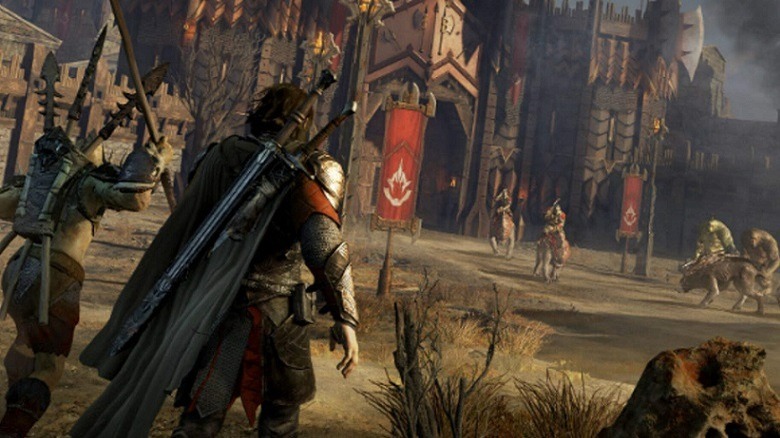 Talion approaches a castle gate