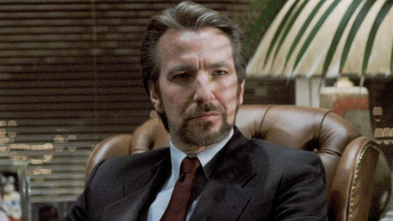 Alan Rickman as Hans Gruber plotting in Die Hard