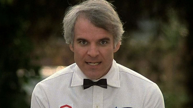 Steve Martin as Navin R. Johnson working at a gas station in The Jerk