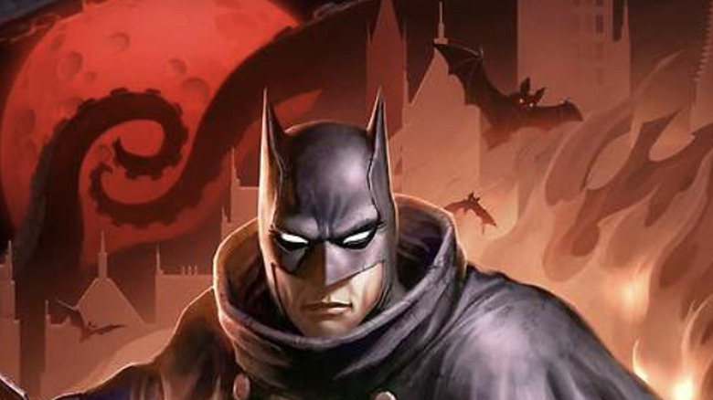 Batman surrounded by tentacles in the Batman: The Doom That Came To Gotham poster