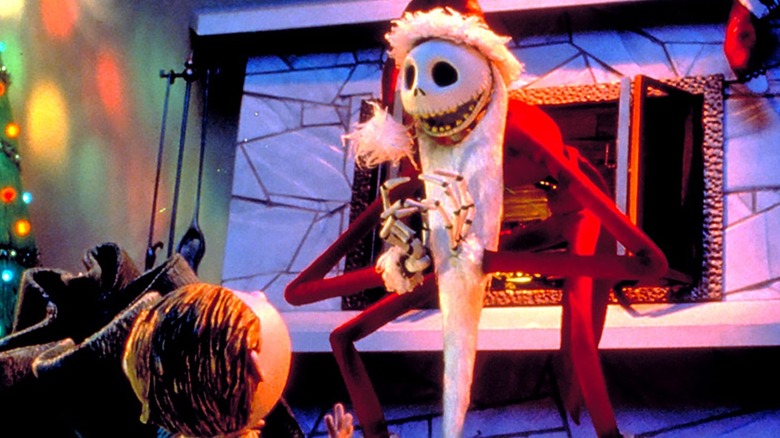 The Nightmare Before Christmas' Jack Skellington smiling near child