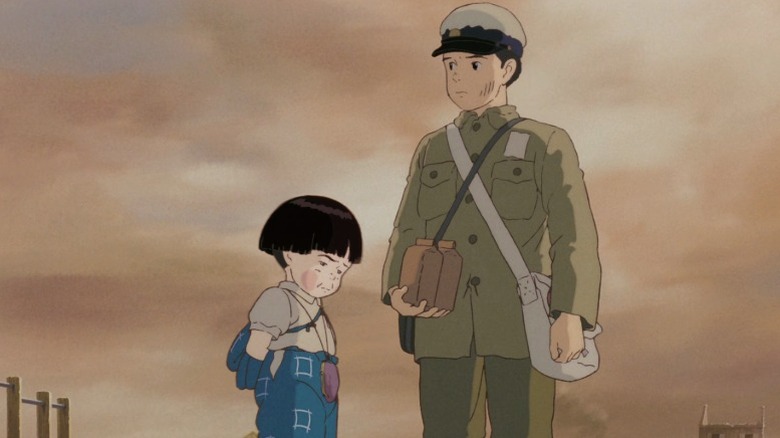 Setsuko and Seita Yokokawa talking in Grave of the Fireflies