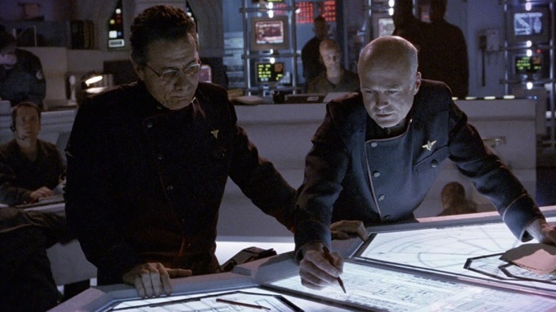 Battlestar Galactica's Adama and Saul study plans